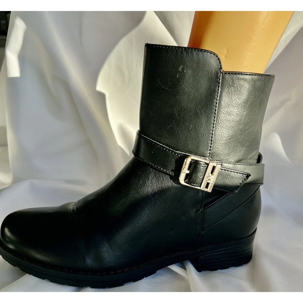Michael Kors Ankle Black Motorcycle Combat Moto Punk Grunge Biker Rocker Boots 5